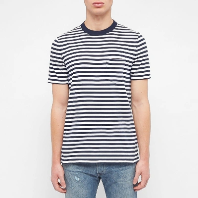 Shop Albam Striped Tee In Blue
