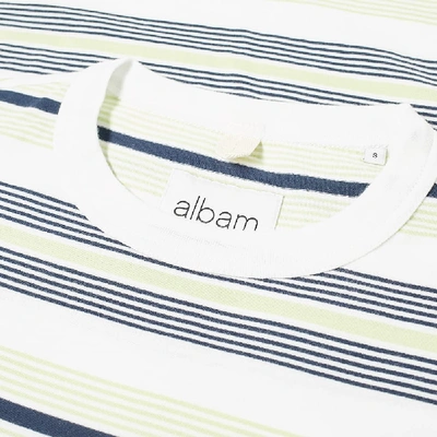 Shop Albam Multi Striped Tee In White