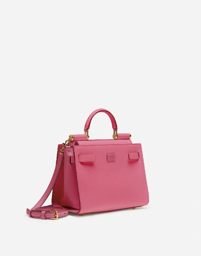 Shop Dolce & Gabbana Small Calfskin Sicily 62 Bag In Pink