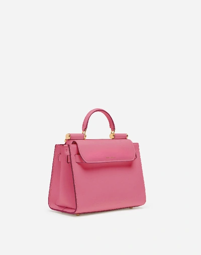 Shop Dolce & Gabbana Small Calfskin Sicily 62 Bag In Pink