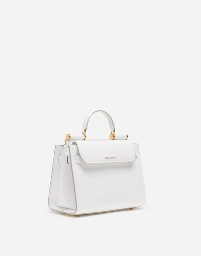 Shop Dolce & Gabbana Calfskin Sicily 62 Mini Bag In White