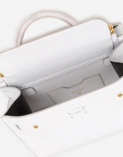 Shop Dolce & Gabbana Calfskin Sicily 62 Mini Bag In White