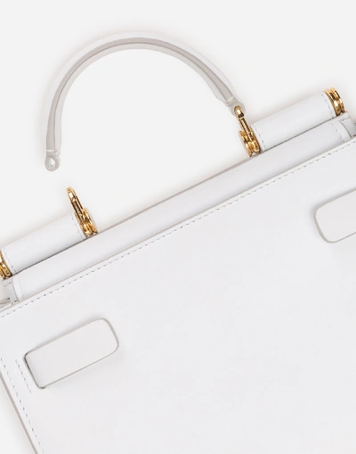 Shop Dolce & Gabbana Calfskin Sicily 62 Mini Bag In White