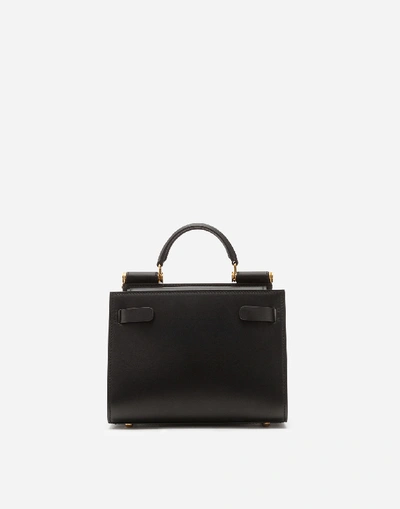 Shop Dolce & Gabbana Calfskin Sicily 62 Mini Bag In Black