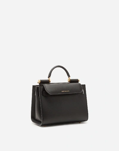 Shop Dolce & Gabbana Calfskin Sicily 62 Mini Bag In Black