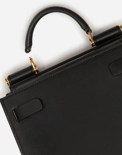 Shop Dolce & Gabbana Calfskin Sicily 62 Mini Bag In Black