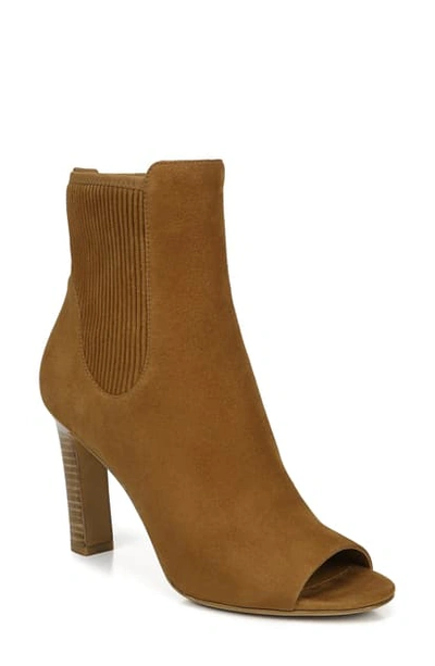 Shop Vince Elsie Peep Toe Bootie In Tan Suede