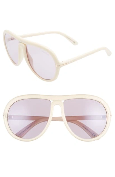 Shop Tom Ford Cybil 60mm Aviator Sunglasses In Ivory/ Antique Pink