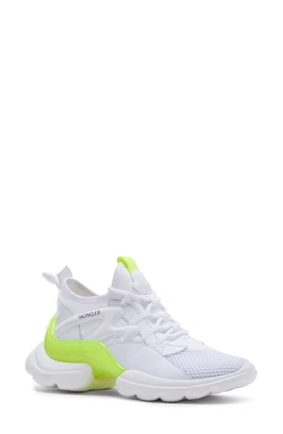 Shop Moncler Taiss Low Top Sneaker In White/ Neon