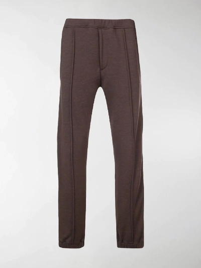 Shop Fendi Ff Side Stripe Track Pants In Brown