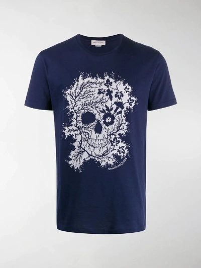 Shop Alexander Mcqueen Skeleton-print T-shirt In Blue