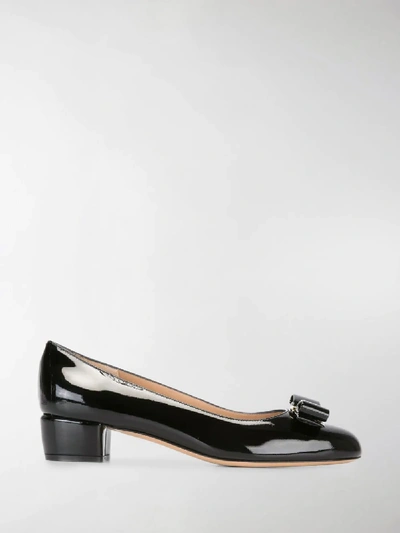 Shop Ferragamo Varina Ballerinas In Black