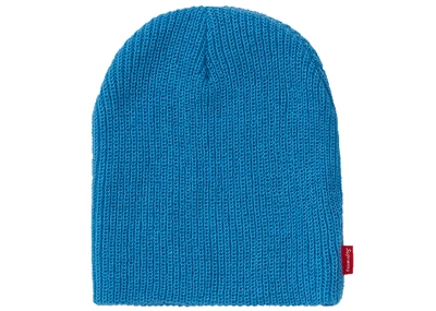 Pre-owned Supreme  Basic Beanie (fw19) Light Blue