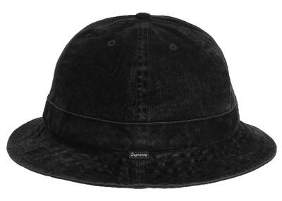 Pre-owned Supreme  Washed Velvet Bell Hat Black