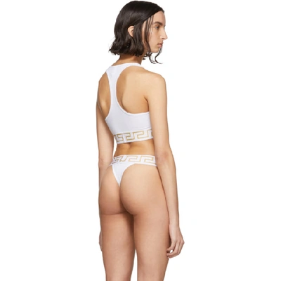 Shop Versace Underwear White Medusa Sports Bra In A1001 White
