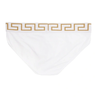 Shop Versace Underwear White Medusa Briefs In A81h Whtgld