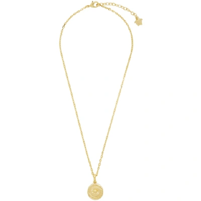 Shop Versace Gold Medusa Pendant Necklace In D00o Gold