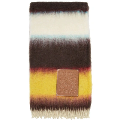 Shop Loewe Multicolor Mohair Striped Blanket In 9990 Multic