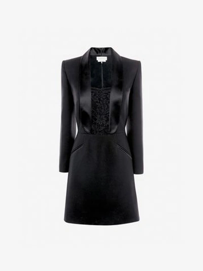 Shop Alexander Mcqueen Tuxedo Mini Dress In Black