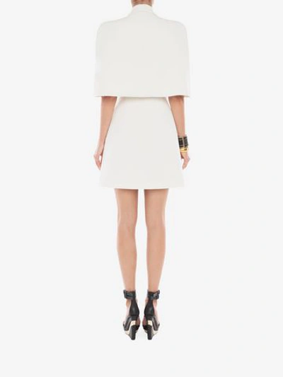 Shop Alexander Mcqueen Tuxedo Mini Dress In Light Ivory