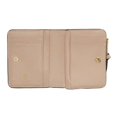 Shop Marc Jacobs Taupe And Pink Mini Snapshot Compact Wallet In 088 Dust Mu