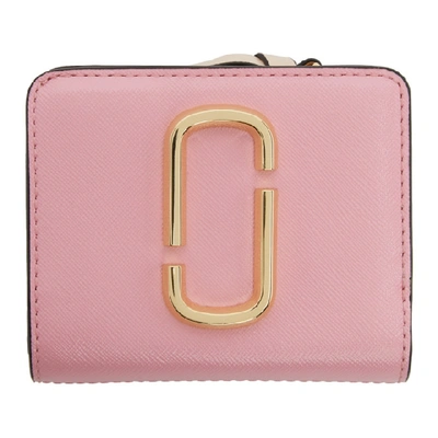 Shop Marc Jacobs Pink Mini Snapshot Compact Wallet In 680 Powder