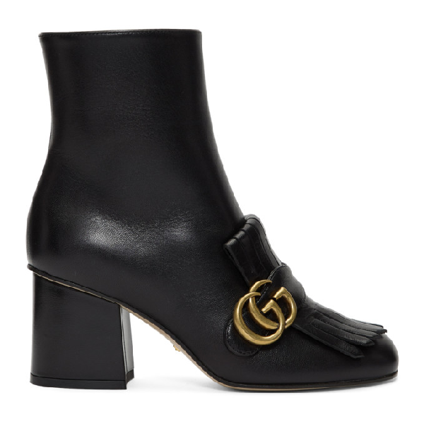gucci embellished leather ankle boots