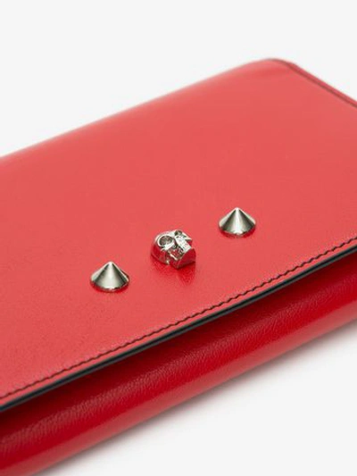 Shop Alexander Mcqueen Skull And Stud Continental Wallet