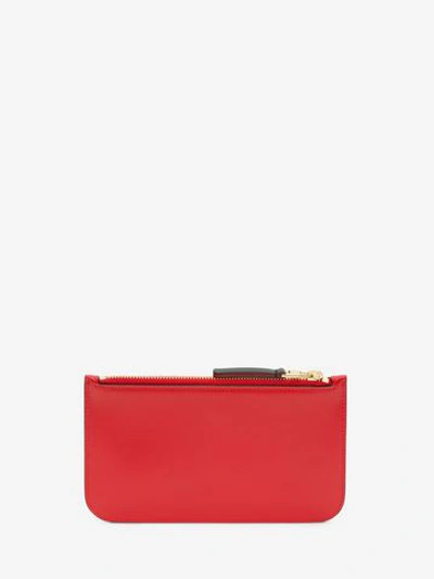 Shop Alexander Mcqueen Signature Flat Zipped Wallet In Deep Red