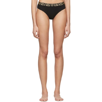 Shop Versace Underwear Black Medusa Briefs In A1008 Black