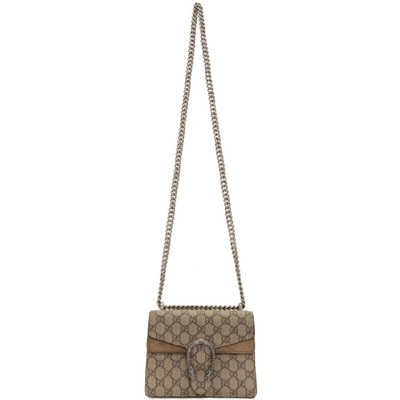 Shop Gucci Beige Mini Gg Dionysus Shoulder Bag In Beige/ebony