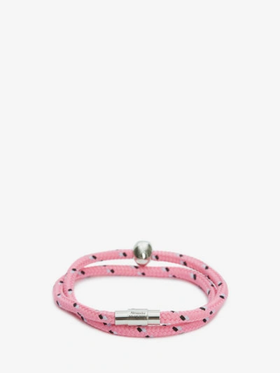 Shop Alexander Mcqueen Skull Friendship Bracelet In Pink