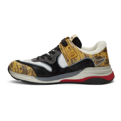 Shop Gucci Yellow & Black Ultrapace Sneakers In Crop/black/silver/white