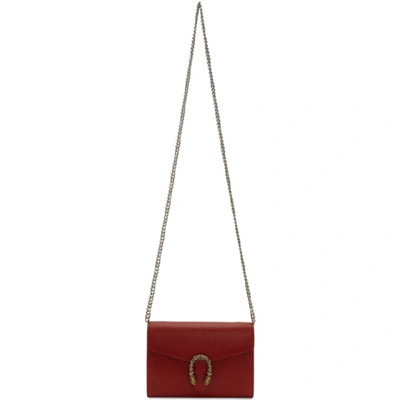 Shop Gucci Red Mini Dionysus Wallet Chain Bag In 8990 Red