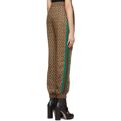 Shop Gucci Brown G Rhombus Lounge Pants In 2100 Gold