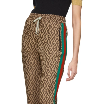 Shop Gucci Brown G Rhombus Lounge Pants In 2100 Gold