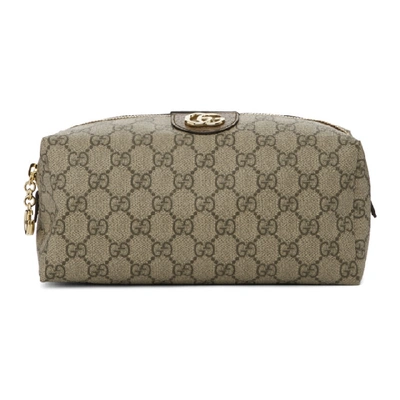 Shop Gucci Beige And Brown Medium Gg Ophidia Cosmetic Case In 8358 Black
