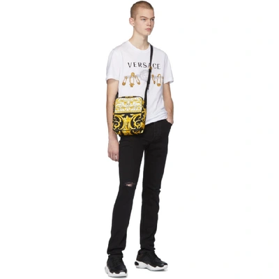 Shop Versace White Safety Pin T-shirt In A2088 Whtgl