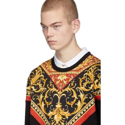 Shop Versace Black Barocco Print Sweatshirt In A7207 Blkgl