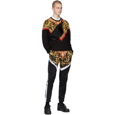 Shop Versace Black Barocco Print Sweatshirt In A7207 Blkgl
