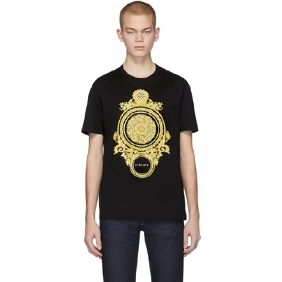 Shop Versace Black Barocco T-shirt In A1008 Black