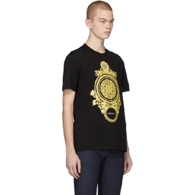 Shop Versace Black Barocco T-shirt In A1008 Black