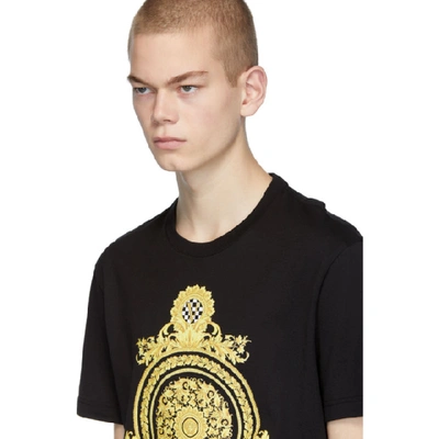 Shop Versace Black Barocco T-shirt In A1008 Black