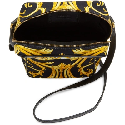 Shop Versace Black And Gold Barocco Crossbody Bag In K41oq Gold