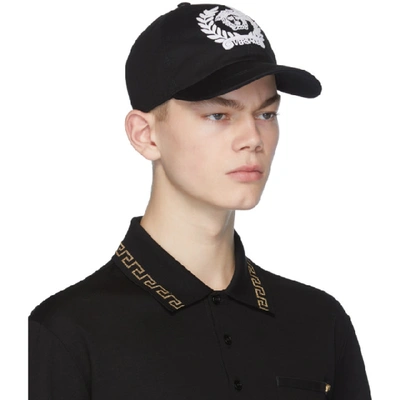 Shop Versace Black Medusa Laurel Cap In A2024 Blkwh