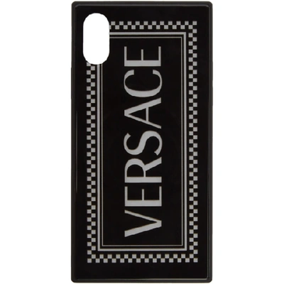 Shop Versace Black 90s Vintage Logo Iphone X Case In D0141 Blkwh