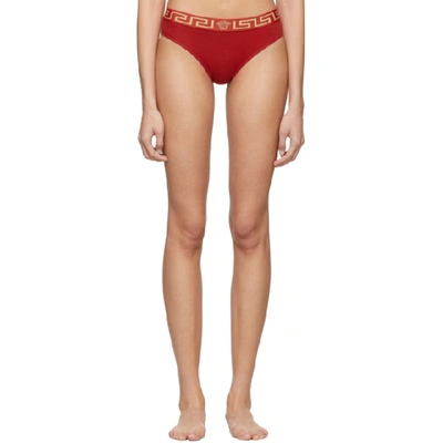 Shop Versace Underwear Red Medusa Briefs In A1205 Red