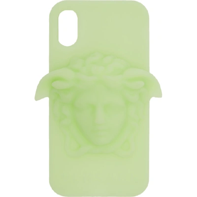 Shop Versace Green Glow-in-the-dark Iphone X Case In Dlu Glow