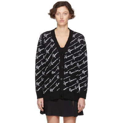 Shop Versace Black Wool Gianni  Cardigan In A2024 Black