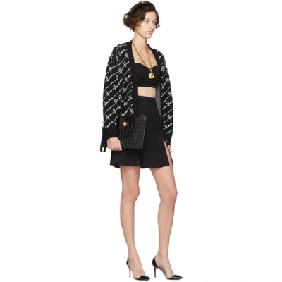 Shop Versace Black Wool Gianni  Cardigan In A2024 Black